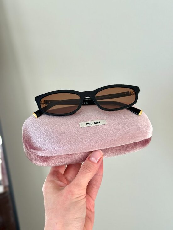Miu Miu Women Sunglasses Black Brown Rectangle MUA06S 16K10I NEW AUTHENTIC main image 8